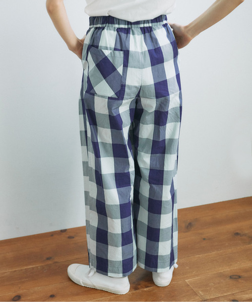 PAR ICI（パーリッシィ）の「【WEB別注カラー】江戸炊きブロックチェック イージーパンツ（その他パンツ・レディース・ブルー/ネイビー/グリーン/サックスブルー/ピンク・FREE）」の10枚目の写真