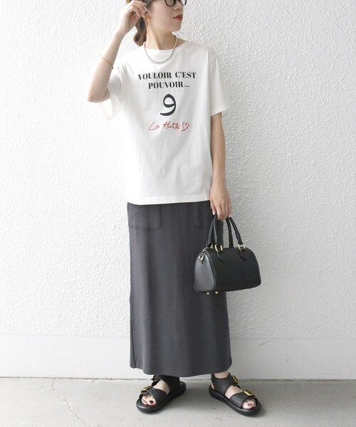 SHIPS for women / シップスウィメン La Hutte:〈洗濯機可能〉デザイン ロゴ  プリント TEE セール】La Hutte:〈洗濯機可能〉デザイン ロゴ プリント TEE（T