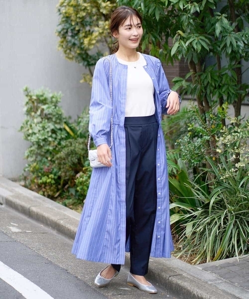 a.v.v(アーヴェヴェ)の「【洗える】ストライプゴアードシャツワンピース(ワンピース・レディース・アイボリー/ブルー・34/38/36/42/40)」の20枚目の写真