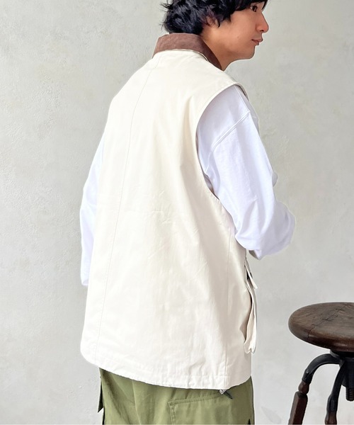 CPCM(シーピーシーエム)の「綿ナイロンハンティングベスト(ベスト・メンズ・アイボリー/カーキ/ブラック・MEDIUM/LARGE)」の6枚目の写真