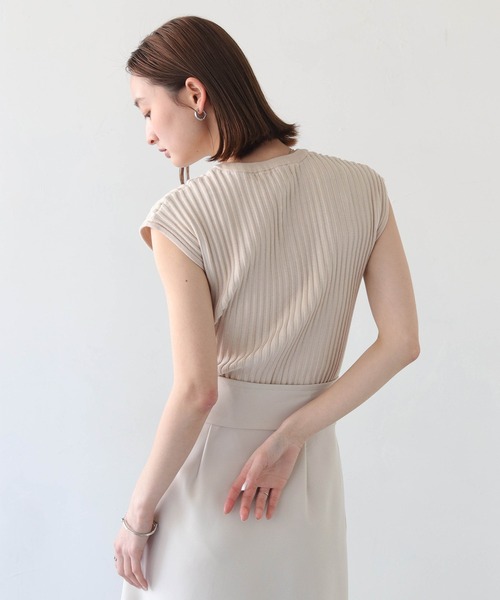 CLEIO(クレイオ)の「【CLEIO】二重臼フレンチスリーブサマーニット/DOUBLE MILL FRENCH SLEEVE KNIT/986-11647(ニット/セーター・レディース・テラコッタ/ライトグリーン/アイボリー・FREE)」の8枚目の写真
