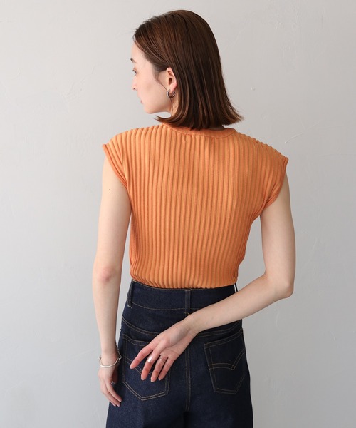 CLEIO(クレイオ)の「【CLEIO】二重臼フレンチスリーブサマーニット/DOUBLE MILL FRENCH SLEEVE KNIT/986-11647(ニット/セーター・レディース・テラコッタ/ライトグリーン/アイボリー・FREE)」の15枚目の写真