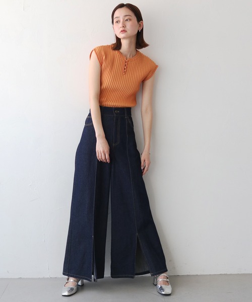 CLEIO(クレイオ)の「【CLEIO】二重臼フレンチスリーブサマーニット/DOUBLE MILL FRENCH SLEEVE KNIT/986-11647(ニット/セーター・レディース・テラコッタ/ライトグリーン/アイボリー・FREE)」の16枚目の写真