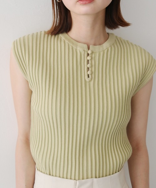 CLEIO(クレイオ)の「【CLEIO】二重臼フレンチスリーブサマーニット/DOUBLE MILL FRENCH SLEEVE KNIT/986-11647(ニット/セーター・レディース・テラコッタ/ライトグリーン/アイボリー・FREE)」の21枚目の写真