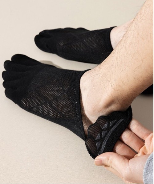 COMON＋（コモンプラス）の「蒸れ防止 甲部分メッシュ5色セット コットン5本指ローソックス（ゴルフグッズ・メンズ・その他・FREE）」の7枚目の写真