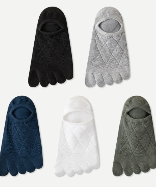 COMON＋（コモンプラス）の「蒸れ防止 甲部分メッシュ5色セット コットン5本指ローソックス（ゴルフグッズ・メンズ・その他・FREE）」の4枚目の写真