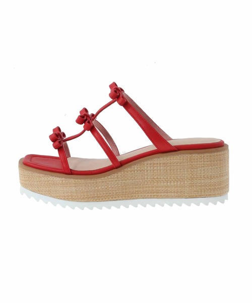 31 Sons de mode（トランテアン　ソン　ドゥ　モード）の「リボンウェッジサンダル（サンダル・レディース・ブラック/シルバー/レッド・S/M/L）」の12枚目の写真
