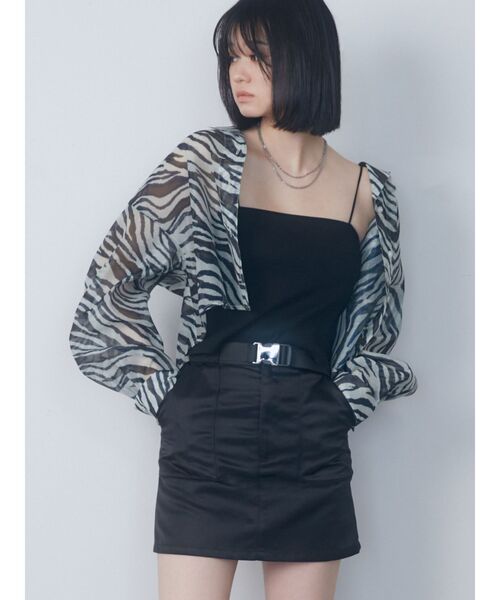 EMODA（エモダ）の「エアリーショートシャツ（シャツ/ブラウス・レディース・グレー/ブラック/その他1/その他・FREE）」の5枚目の写真