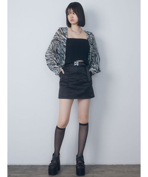 EMODA（エモダ）の「エアリーショートシャツ（シャツ/ブラウス・レディース・グレー/ブラック/その他1/その他・FREE）」の6枚目の写真