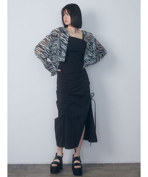 EMODA（エモダ）の「エアリーショートシャツ（シャツ/ブラウス・レディース・グレー/ブラック/その他1/その他・FREE）」の10枚目の写真