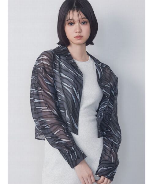 EMODA（エモダ）の「エアリーショートシャツ（シャツ/ブラウス・レディース・グレー/ブラック/その他1/その他・FREE）」の15枚目の写真