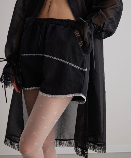 Carmelo（カーメロ）の「ナイロンレースショートパンツ / Track lace short pants（その他パンツ・レディース・ブラック/グレー・FREE）」の12枚目の写真