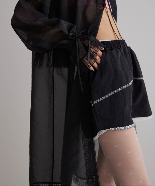 Carmelo（カーメロ）の「ナイロンレースショートパンツ / Track lace short pants（その他パンツ・レディース・ブラック/グレー・FREE）」の13枚目の写真