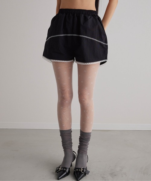 Carmelo（カーメロ）の「ナイロンレースショートパンツ / Track lace short pants（その他パンツ・レディース・ブラック/グレー・FREE）」の5枚目の写真