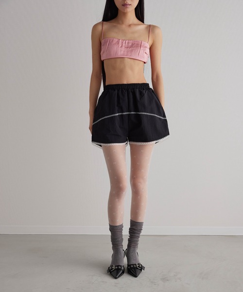 Carmelo（カーメロ）の「ナイロンレースショートパンツ / Track lace short pants（その他パンツ・レディース・ブラック/グレー・FREE）」の3枚目の写真