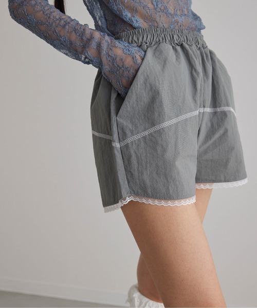 Carmelo（カーメロ）の「ナイロンレースショートパンツ / Track lace short pants（その他パンツ・レディース・ブラック/グレー・FREE）」の21枚目の写真