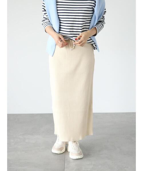 Lugnoncure（ルノンキュール）の「テレコタイトスカート（スカート・レディース・オフホワイト/ブルー/ブラック・F）」の2枚目の写真