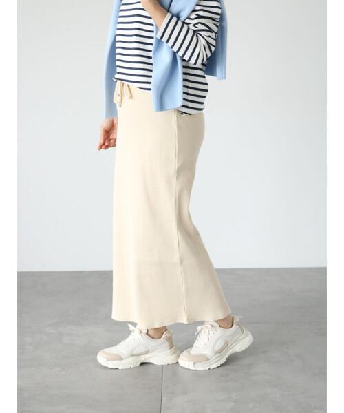 Lugnoncure（ルノンキュール）の「テレコタイトスカート（スカート・レディース・オフホワイト/ブルー/ブラック・F）」の6枚目の写真