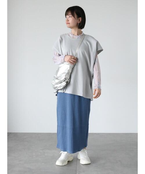 Lugnoncure（ルノンキュール）の「テレコタイトスカート（スカート・レディース・オフホワイト/ブルー/ブラック・F）」の7枚目の写真