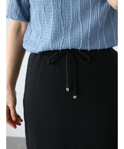 Lugnoncure（ルノンキュール）の「テレコタイトスカート（スカート・レディース・オフホワイト/ブルー/ブラック・F）」の16枚目の写真