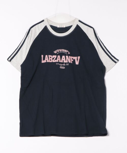 GEMEDA（ジェメダ）の「レトロラグランスリーブTシャツ（Tシャツ/カットソー・レディース・ピンク/ネイビー/ライトブルー・M）」の20枚目の写真