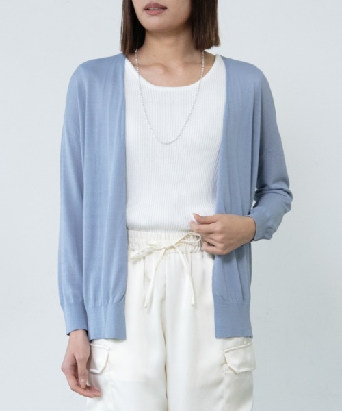 M.deux（エムドゥ）の「〈UV加工トッパーカーデ〉（カーディガン/ボレロ・レディース・ピンク/オフホワイト/ブルー/ブラック・MEDIUM）」の11枚目の写真