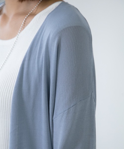 M.deux（エムドゥ）の「〈UV加工トッパーカーデ〉（カーディガン/ボレロ・レディース・ピンク/オフホワイト/ブルー/ブラック・MEDIUM）」の14枚目の写真