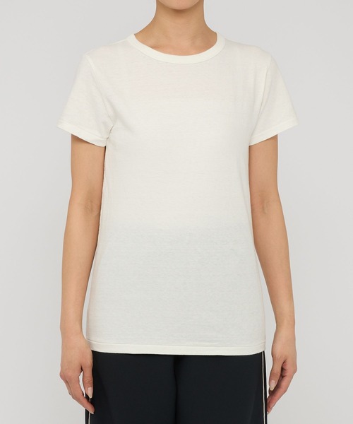 BABYLONE（バビロン）の「コットンリネン天竺Tシャツ（Tシャツ/カットソー・レディース・オフホワイト/ピンク/チャコール・フリー）」の8枚目の写真