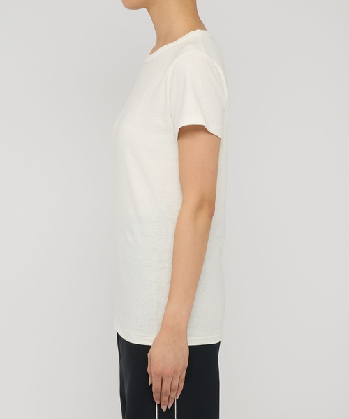 BABYLONE（バビロン）の「コットンリネン天竺Tシャツ（Tシャツ/カットソー・レディース・オフホワイト/ピンク/チャコール・フリー）」の9枚目の写真