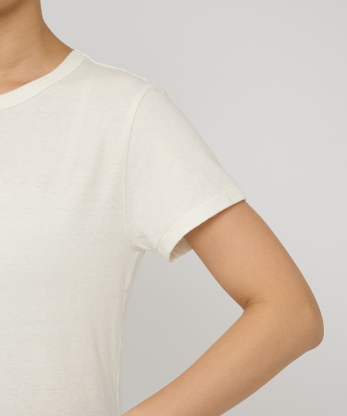 BABYLONE（バビロン）の「コットンリネン天竺Tシャツ（Tシャツ/カットソー・レディース・オフホワイト/ピンク/チャコール・フリー）」の13枚目の写真