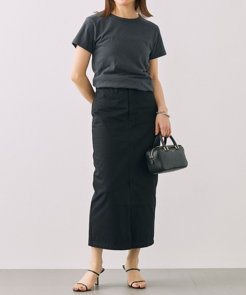 BABYLONE（バビロン）の「コットンリネン天竺Tシャツ（Tシャツ/カットソー・レディース・オフホワイト/ピンク/チャコール・フリー）」の7枚目の写真