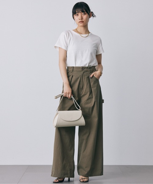 BABYLONE（バビロン）の「コットンリネン天竺Tシャツ（Tシャツ/カットソー・レディース・オフホワイト/ピンク/チャコール・フリー）」の22枚目の写真