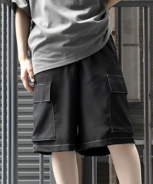 Starting Over(スターティングオーバー)の「stitching cargo shorts/ステッチング カーゴショーツ(カーゴパンツ・メンズ・チャコールグレー/ブラック/カーキ・M/L/XL)」の2枚目の写真