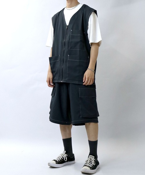 Starting Over(スターティングオーバー)の「stitching cargo shorts/ステッチング カーゴショーツ(カーゴパンツ・メンズ・チャコールグレー/ブラック/カーキ・M/L/XL)」の18枚目の写真