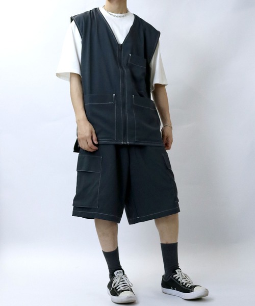 Starting Over(スターティングオーバー)の「stitching cargo shorts/ステッチング カーゴショーツ(カーゴパンツ・メンズ・チャコールグレー/ブラック/カーキ・M/L/XL)」の21枚目の写真