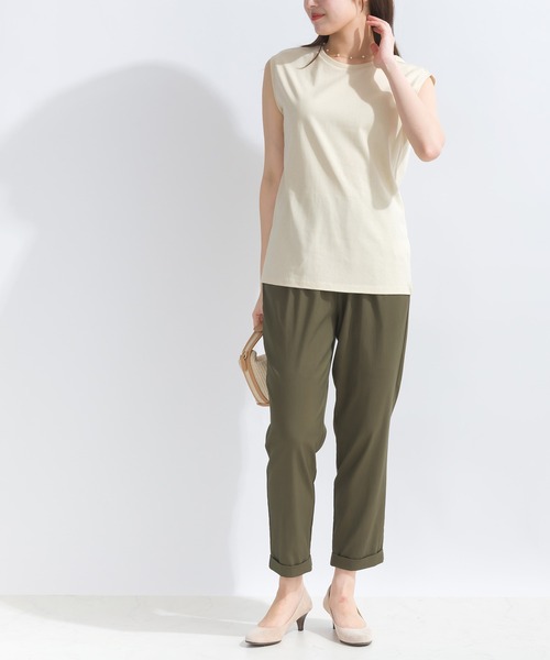 PICCIN(ピッチン)の「【WEB限定】USAコットン×OE天竺スリーブレスプルオーバー(Tシャツ/カットソー・レディース・ブルー/ブラック/アイボリー・M)」の9枚目の写真