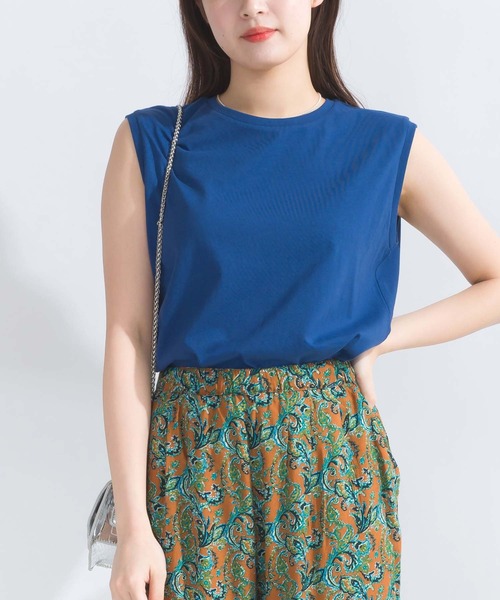 PICCIN(ピッチン)の「【WEB限定】USAコットン×OE天竺スリーブレスプルオーバー(Tシャツ/カットソー・レディース・ブルー/ブラック/アイボリー・M)」の19枚目の写真