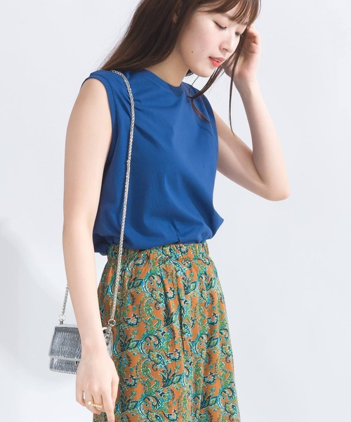 PICCIN(ピッチン)の「【WEB限定】USAコットン×OE天竺スリーブレスプルオーバー(Tシャツ/カットソー・レディース・ブルー/ブラック/アイボリー・M)」の20枚目の写真