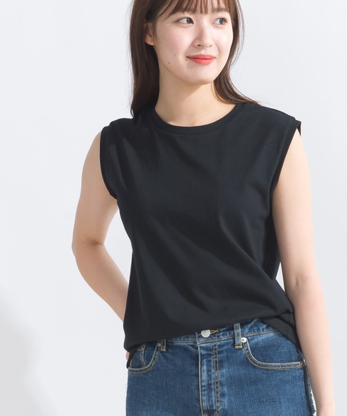 PICCIN(ピッチン)の「【WEB限定】USAコットン×OE天竺スリーブレスプルオーバー(Tシャツ/カットソー・レディース・ブルー/ブラック/アイボリー・M)」の12枚目の写真