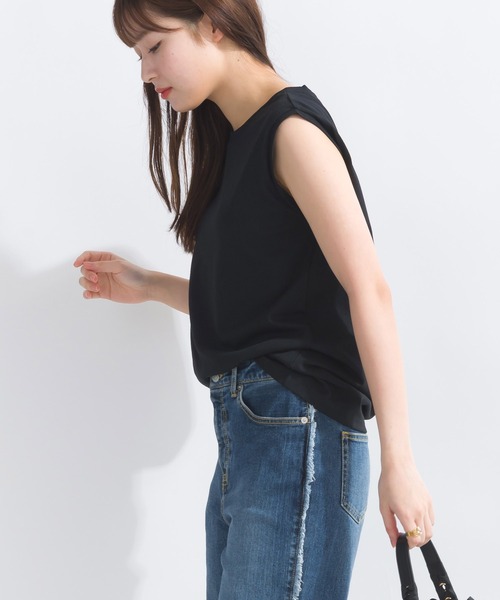 PICCIN(ピッチン)の「【WEB限定】USAコットン×OE天竺スリーブレスプルオーバー(Tシャツ/カットソー・レディース・ブルー/ブラック/アイボリー・M)」の13枚目の写真