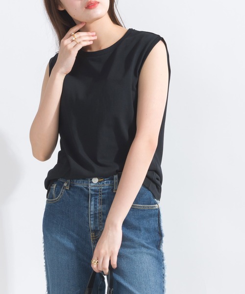 PICCIN(ピッチン)の「【WEB限定】USAコットン×OE天竺スリーブレスプルオーバー(Tシャツ/カットソー・レディース・ブルー/ブラック/アイボリー・M)」の15枚目の写真