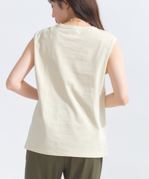 PICCIN(ピッチン)の「【WEB限定】USAコットン×OE天竺スリーブレスプルオーバー(Tシャツ/カットソー・レディース・ブルー/ブラック/アイボリー・M)」の7枚目の写真