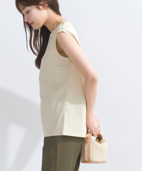 PICCIN(ピッチン)の「【WEB限定】USAコットン×OE天竺スリーブレスプルオーバー(Tシャツ/カットソー・レディース・ブルー/ブラック/アイボリー・M)」の8枚目の写真