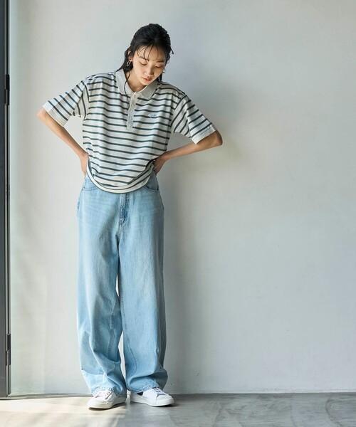 PENNEYS(ぺニーズ)の「PENNEYS(ぺニーズ)別注カノコポロシャツ(ポロシャツ・レディース・その他3/その他2/その他1/オレンジ/ブラック/ナチュラル・M/L)」の13枚目の写真