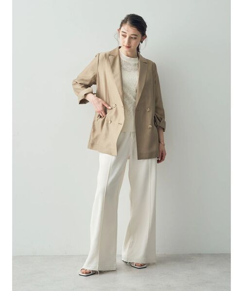 YECCA VECCA(イェッカヴェッカ)の「レース柄シアーニット(ニット/セーター・レディース・ブラック/オフホワイト/イエロー・FREE)」の9枚目の写真