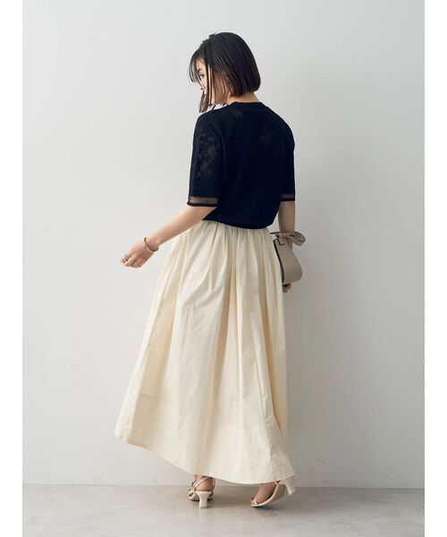 YECCA VECCA(イェッカヴェッカ)の「レース柄シアーニット(ニット/セーター・レディース・ブラック/オフホワイト/イエロー・FREE)」の18枚目の写真