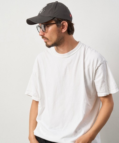STUD MUFFIN(スタッドマフィン)の「mko12030-コットンツイル BABYLパッチ&カギ編み クロス コットン ローキャップ(キャップ・メンズ・チャコールグレー/オフホワイト・FREE)」の12枚目の写真
