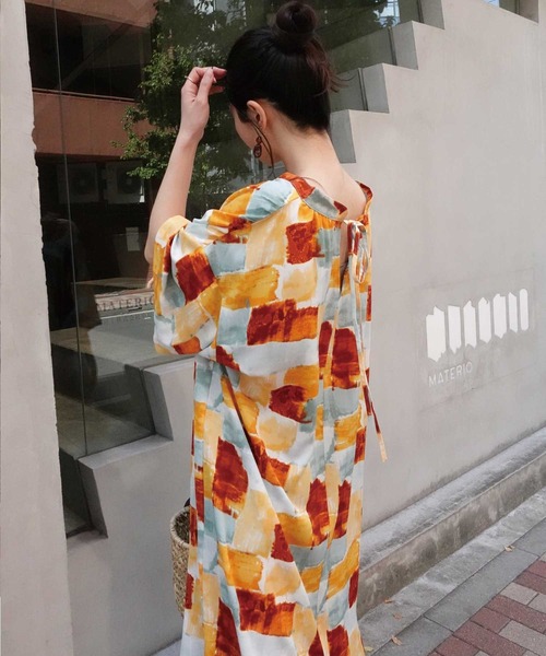 CORNERS（コーナーズ）の「ペイント柄オーバーサイズシャツワンピース（シャツワンピース・レディース・オレンジ・L/M）」の13枚目の写真