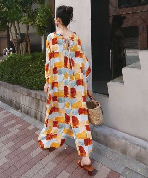 CORNERS（コーナーズ）の「ペイント柄オーバーサイズシャツワンピース（シャツワンピース・レディース・オレンジ・L/M）」の2枚目の写真