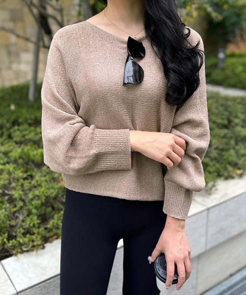 MODE ROBE（モードローブ）の「ドルマンサマーニット（ニット/セーター・レディース・ブラック/ベージュ/ブラウン/アイボリー/カーキ・FREE）」の9枚目の写真